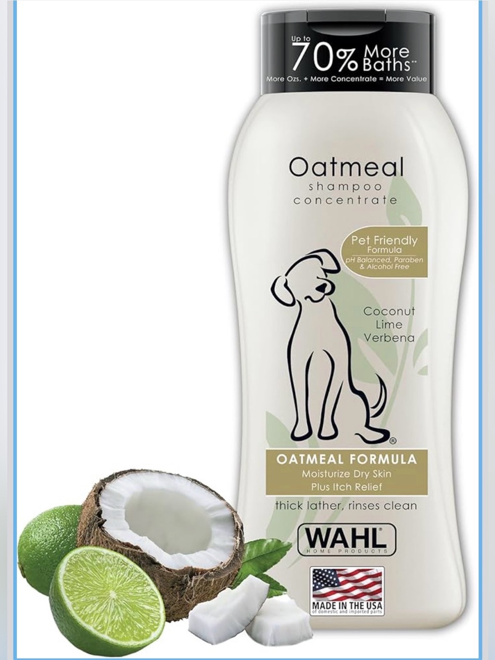 Wahl Oatmeal Shampoo Concentrate — White, Black, Green
